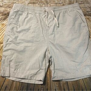 Old Navy Beige White Striped 9 Inch Drawstring Shorts